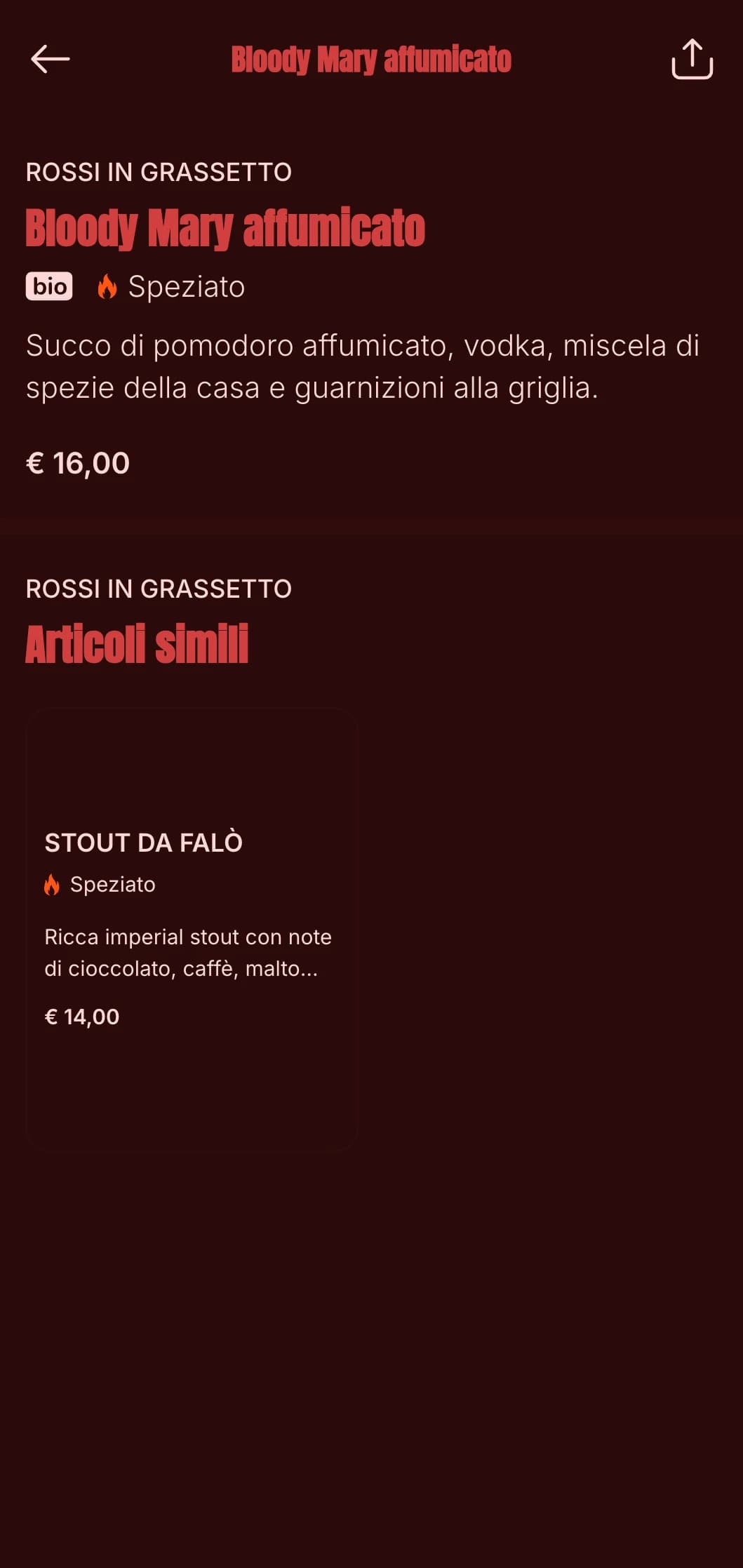 Design rosso intenso con elementi di fumo e fuoco per i locali dove si fa barbecue e whisky.