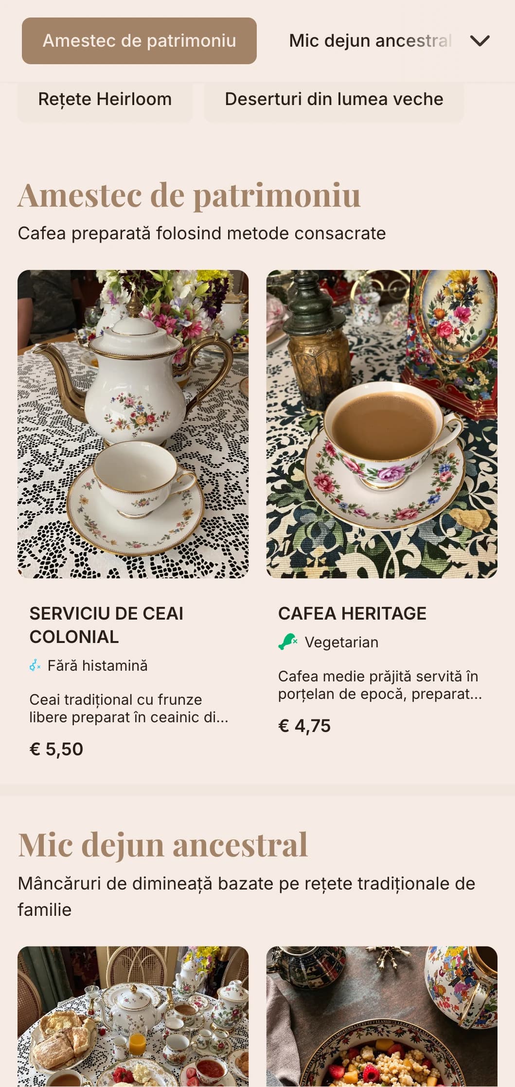 Design nostalgic cu elemente de patrimoniu pentru saloane de ceai tradiționale și cafenele istorice.