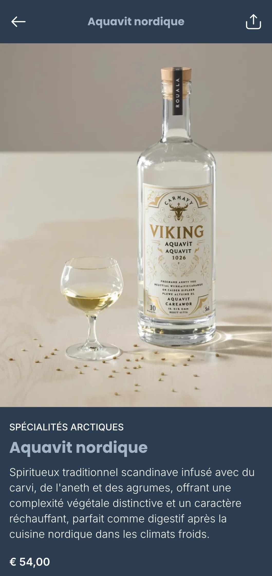 Modèle de carte des vins d'inspiration scandinave avec des tons bleu glacier et un design minimaliste, idéal pour les restaurants nordiques contemporains et les bars à vins internationaux.