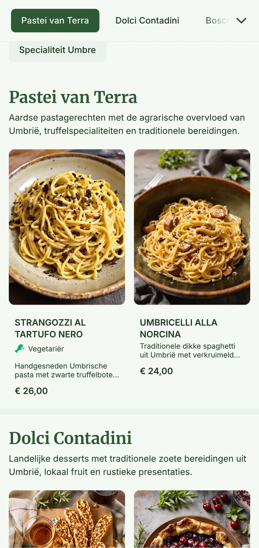Aards, warm ontwerp dat de truffeljachttradities en boerderij-keuken van Umbrië viert.