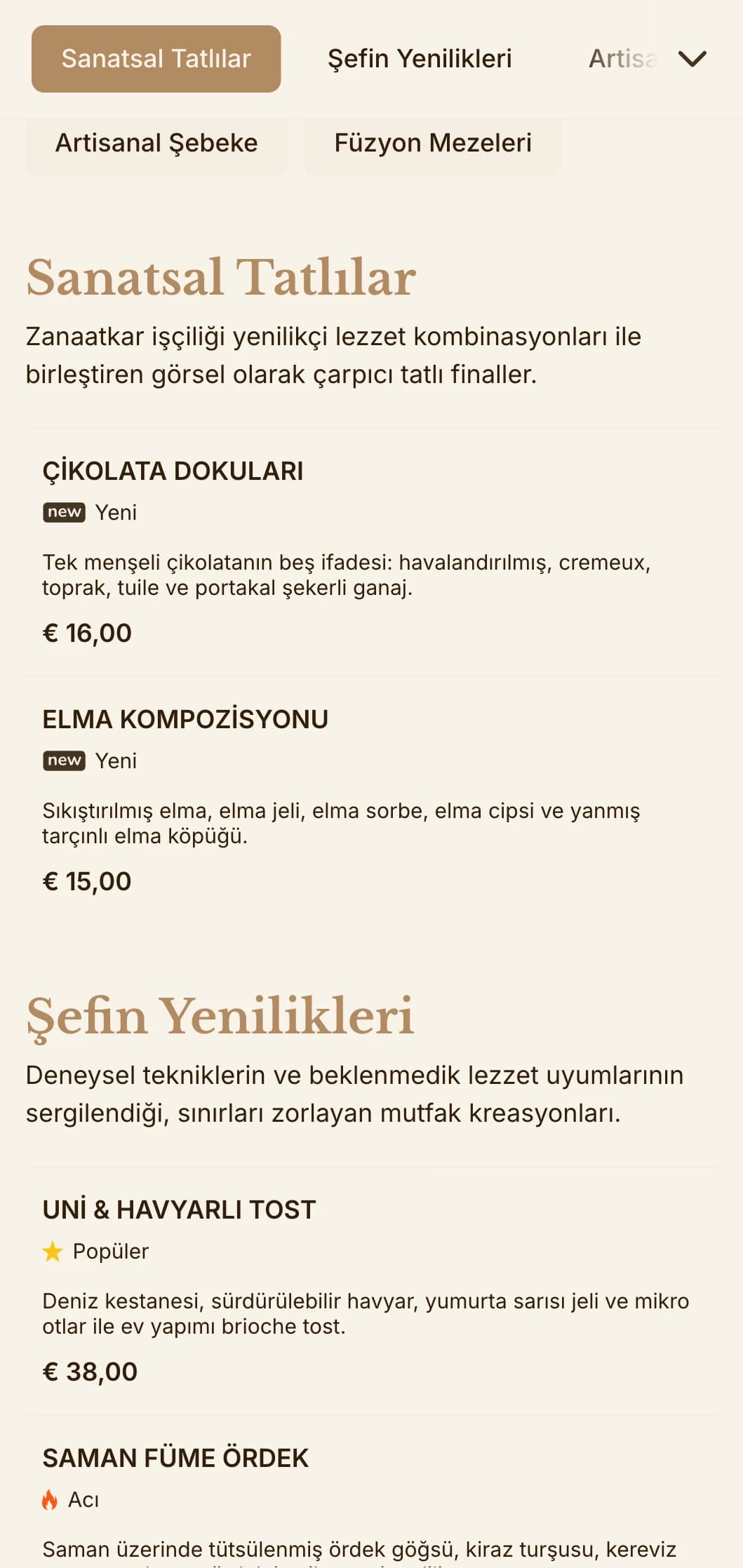 Zanaatkar estetiği ve gurme sunumunun sofistike birleşimi, yenilikçi mutfak işletmeleri için idealdir.