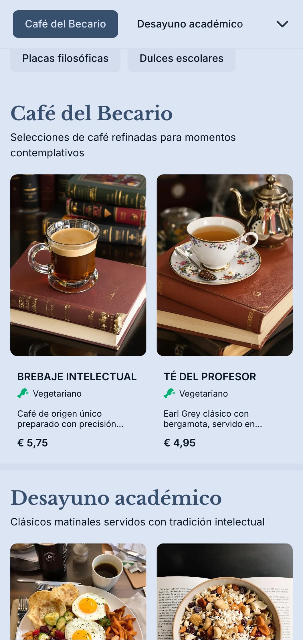 Sofisticado diseño naval con elementos académicos para cafeterías universitarias.