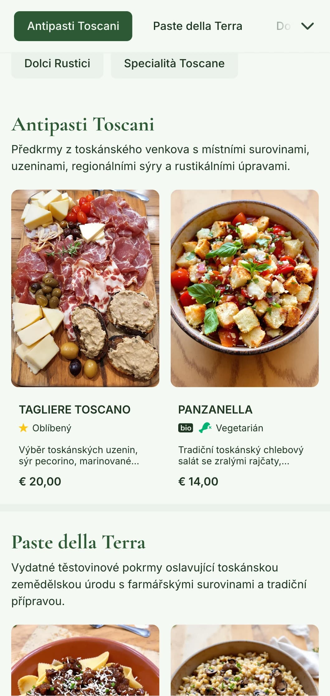 Oslava toskánského venkova s olivovou zelení, motivy vinic a zemitými prvky pro autentický italský kulinářský zážitek.