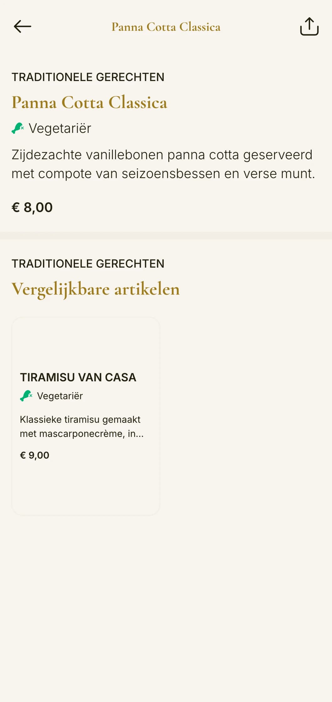 Traditioneel menu in Italiaanse trattoria-stijl met gouden accenten en klassieke typografie, ideaal voor familiebedrijven.