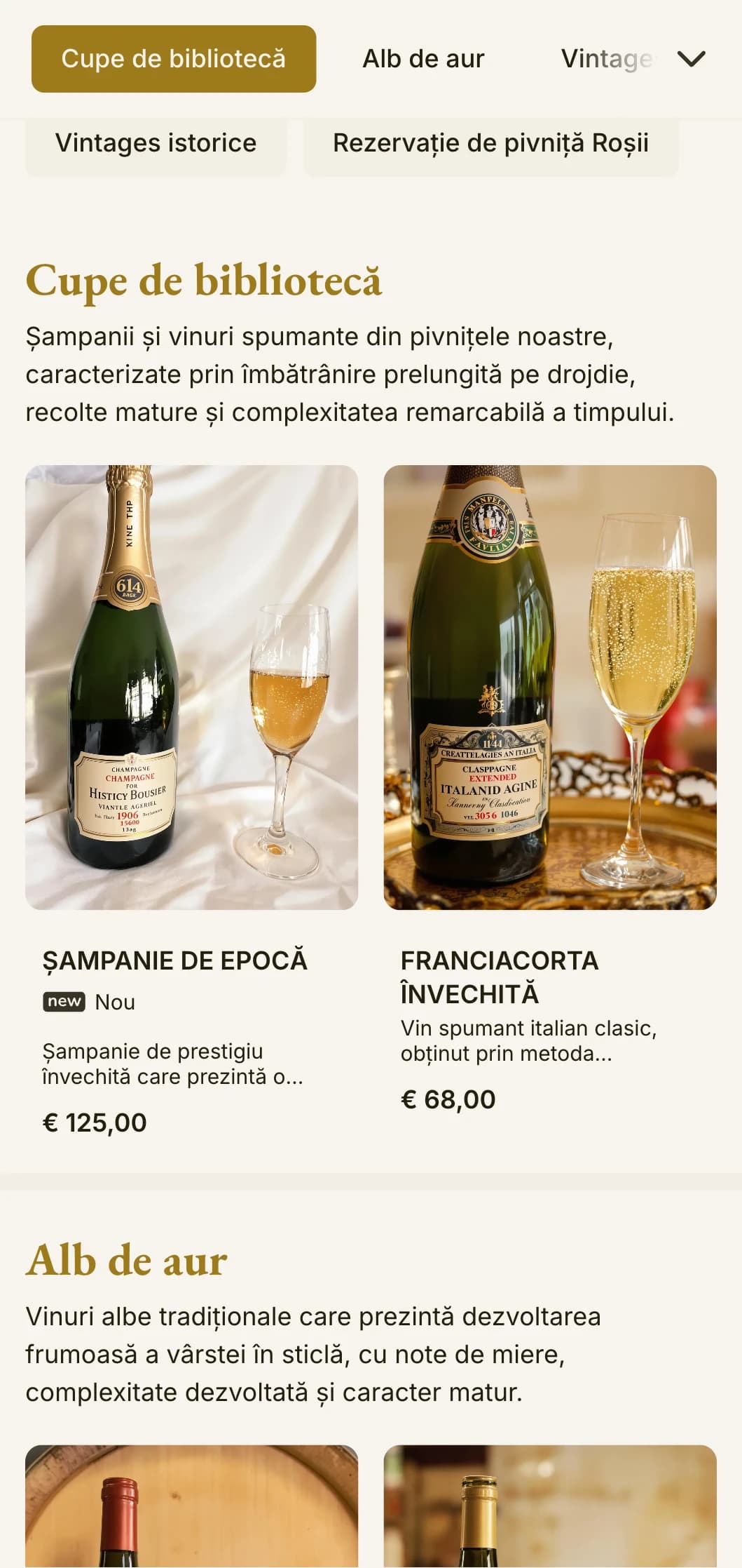 Șablon de listă de vinuri tradițional, cu accente de chihlimbar și elemente de patrimoniu, perfect pentru crame consacrate și experiențe clasice de fine dining.