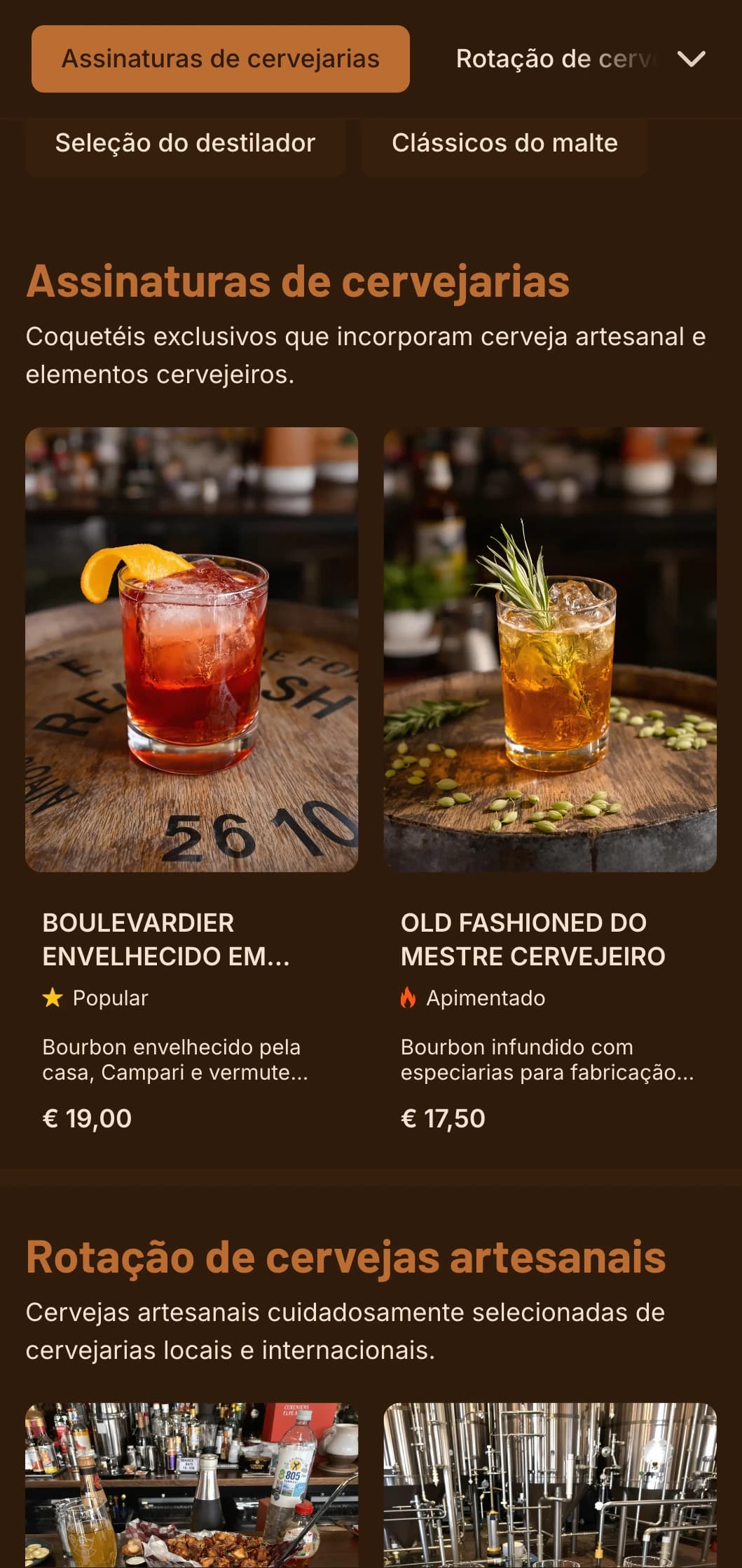 Design laranja quente com elementos cervejeiros para locais de cerveja artesanal e coquetéis.