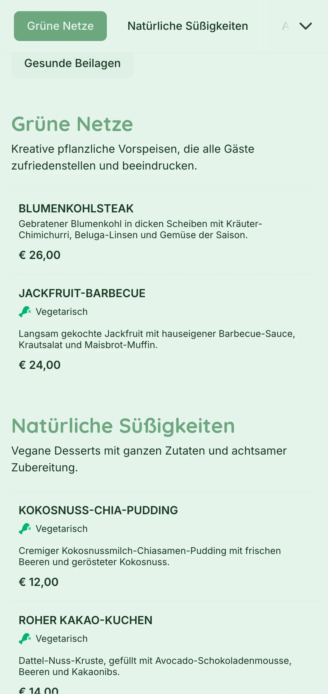 Frisches pflanzliches Catering mit Schwerpunkt auf farbenfroher Präsentation, innovativer veganer Küche und nachhaltigen Elementen für gesundheitsbewusste Veranstaltungen.