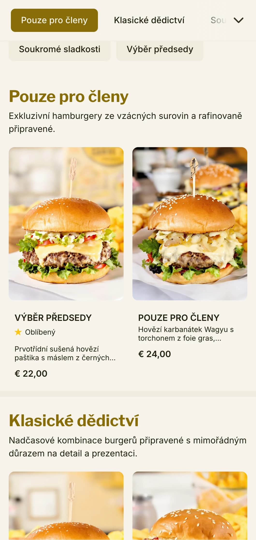 Prémiový burgerový zážitek inspirovaný soukromým klubem s exkluzivní atmosférou a vytříbeným servisem.