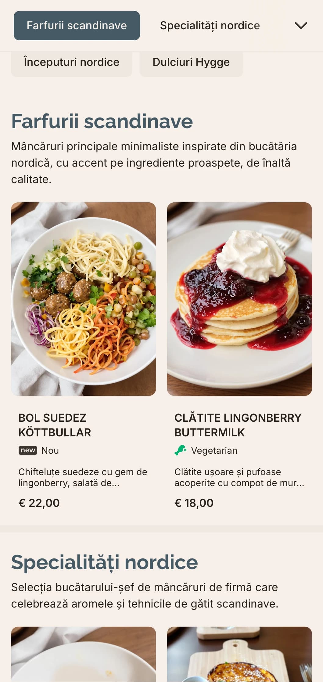 Șablon de brunch curat, minimalist, cu influențe de design scandinav, ideal pentru cafenele moderne cu o atmosferă hygge.
