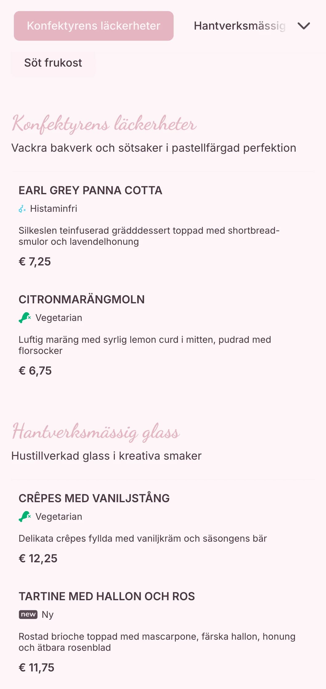 Söt pastelldesign med lekfulla element för dessertkaféer och glassbarer.