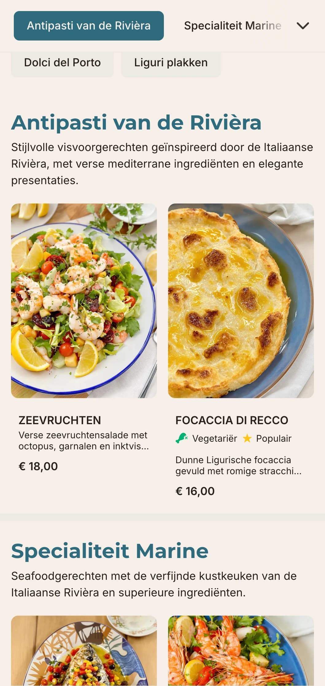 Fris, eigentijds ontwerp met maritieme blauwe accenten geïnspireerd op de elegante havenstad aan de Italiaanse Rivièra.