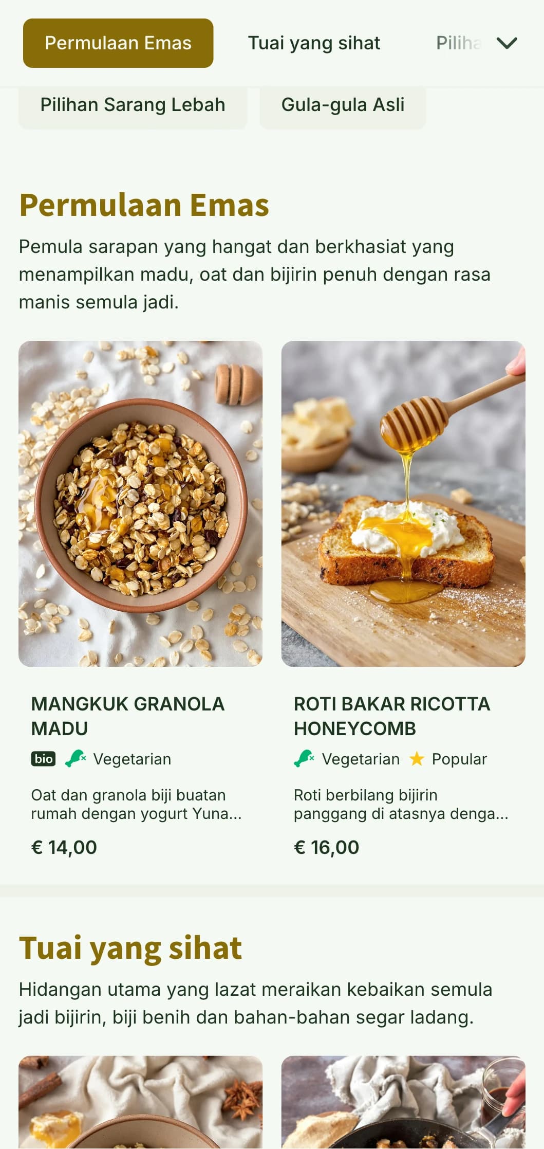 Templat sarapan tengah hari keemasan yang hangat dengan tekstur semula jadi, sesuai untuk tempat sarapan pagi yang sihat dan kafe kedai roti.