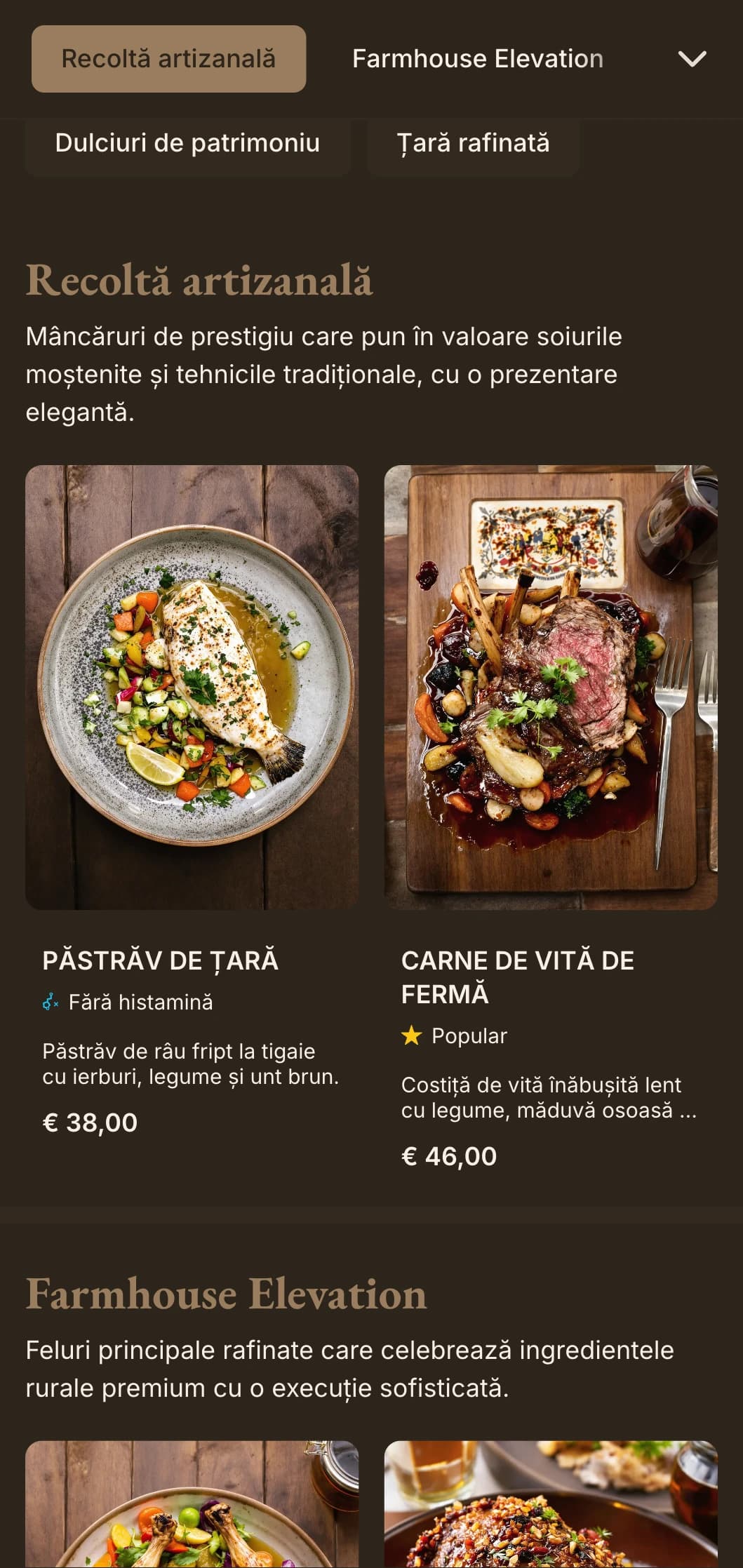 Interpretarea sofisticată a eleganței rurale cu elemente rustice rafinate și accente calde de lux.