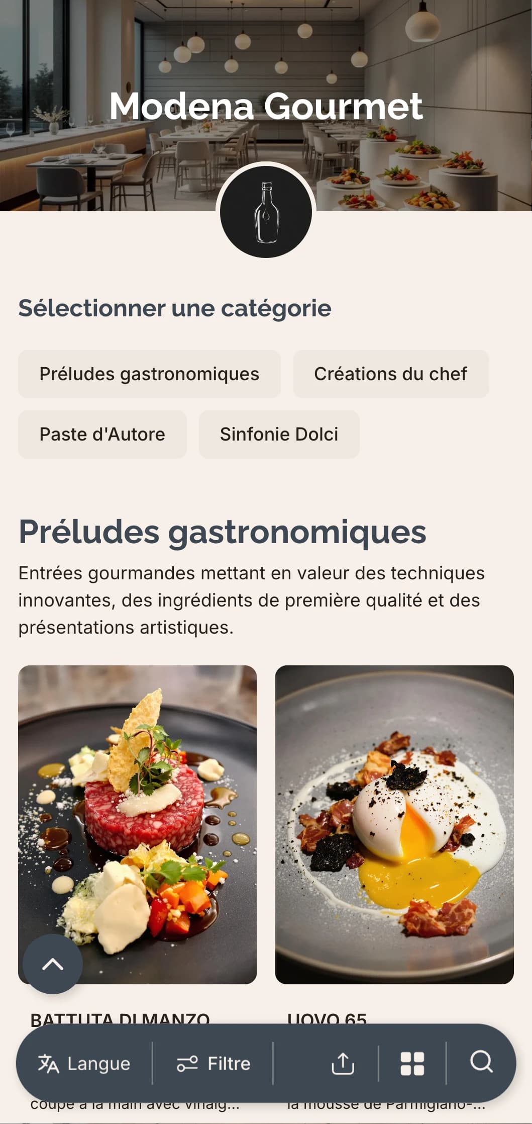 Un design raffiné et contemporain célébrant la scène culinaire innovante et les traditions balsamiques de Modène.