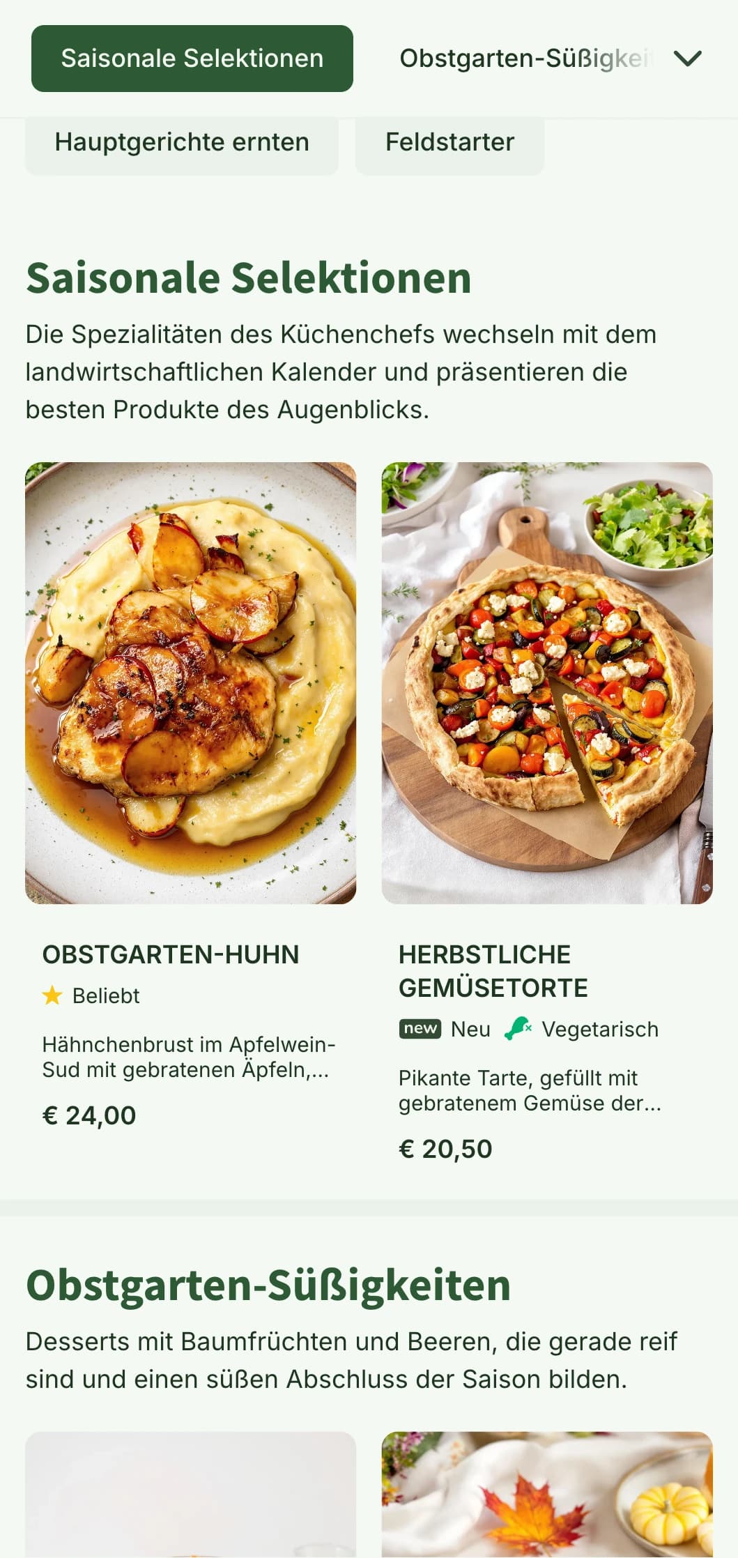 Saisonales, erntebezogenes Design für Mittagsmenüs mit warmen Herbsttönen und landwirtschaftlichen Elementen, das sich perfekt für Bauernhof-Restaurants und ländliche Lokale eignet.