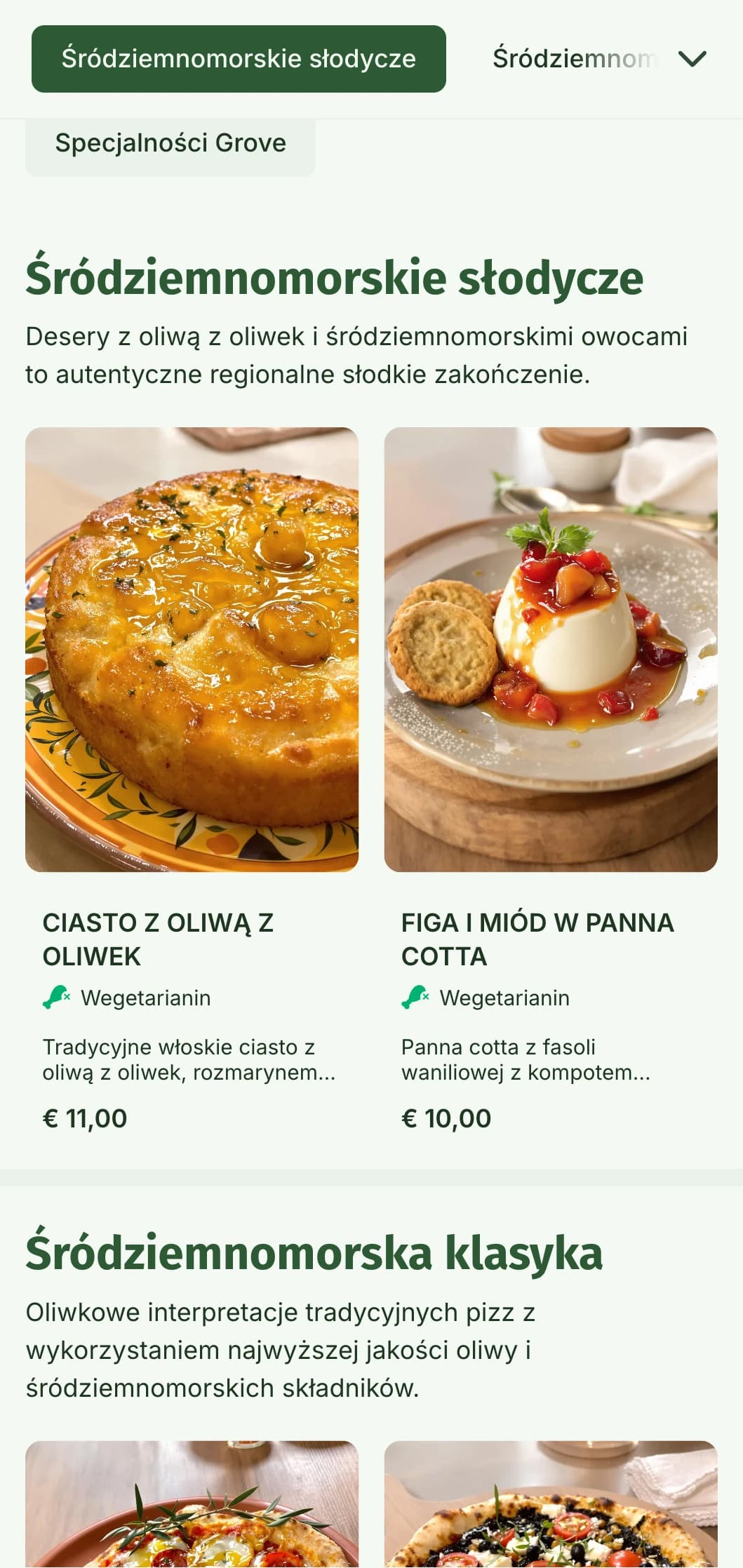 Śródziemnomorska pizza inspirowana oliwą z oliwek i naturalnymi składnikami.