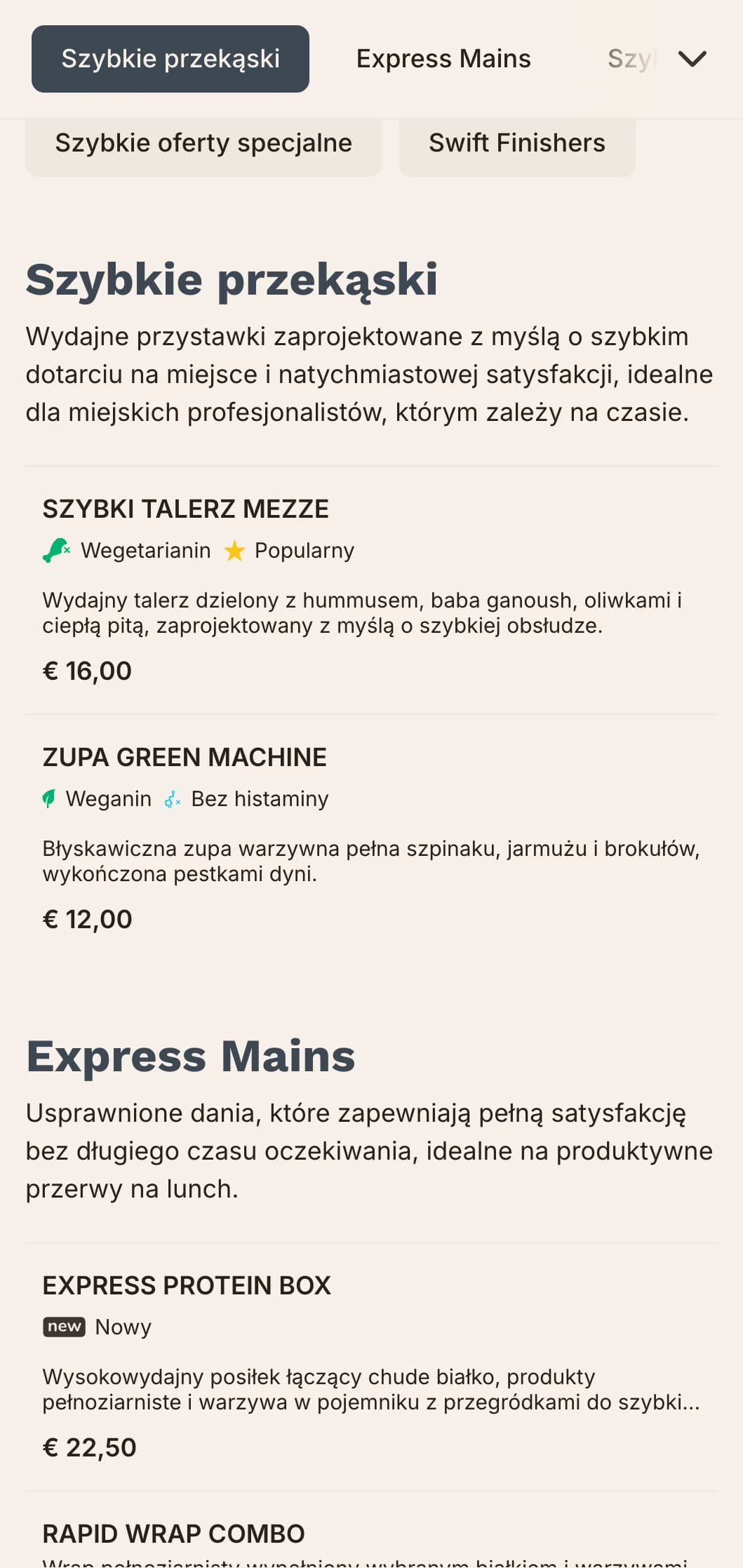 Efektywny, inspirowany miastem projekt menu lunchowego z odważną typografią i przejrzystą organizacją, idealny dla ruchliwych miejskich restauracji obsługujących pracujących profesjonalistów z ograniczoną porą lunchu.