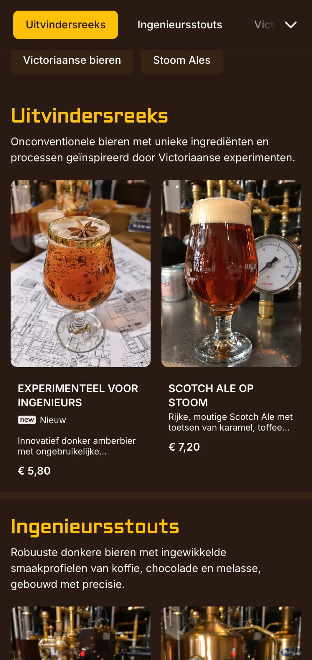 Victoriaans-industriële fusie met koperen accenten en mechanische esthetiek, perfect voor karaktervolle thematische brouwerijen.