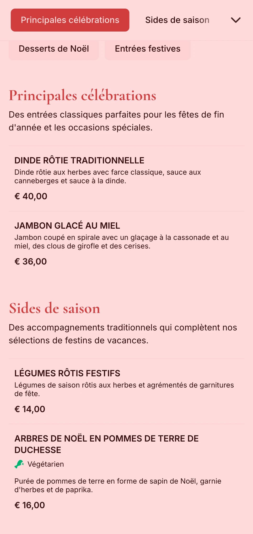 Restauration traditionnelle sur le thème des fêtes avec des spécialités saisonnières, une présentation festive et des éléments de célébration pour les rassemblements hivernaux et les occasions spéciales.