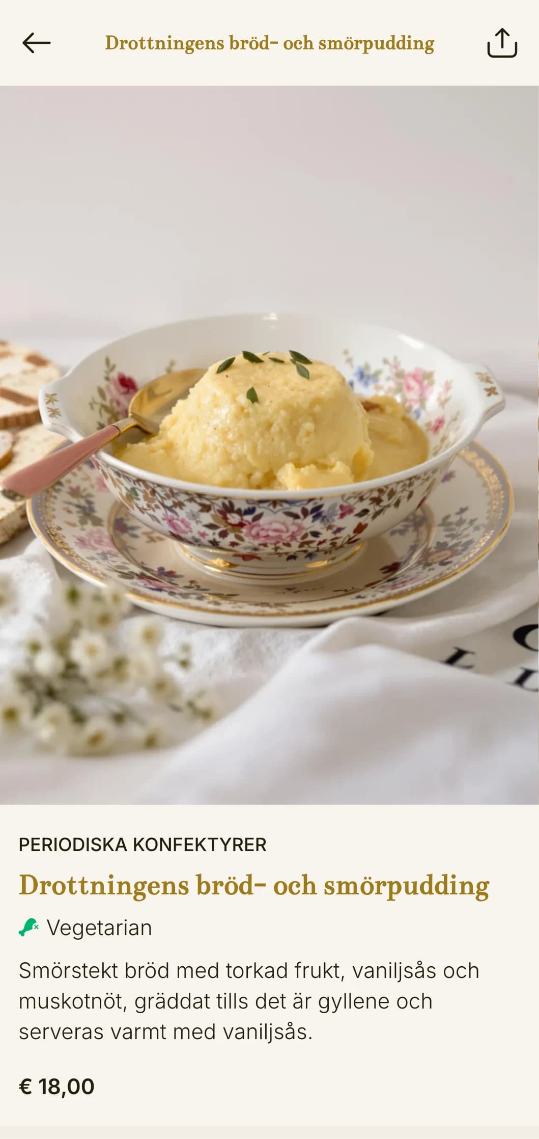 Traditionell frukostmat inspirerad av viktorianska matvanor, presenterad med formell elegans och omsorg om detaljerna.