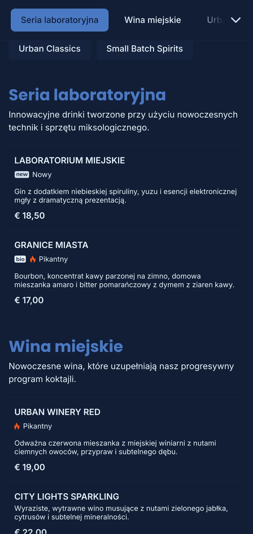 Czysty, strukturalny niebieski design z geometrycznymi wzorami dla nowoczesnych miejskich barów.