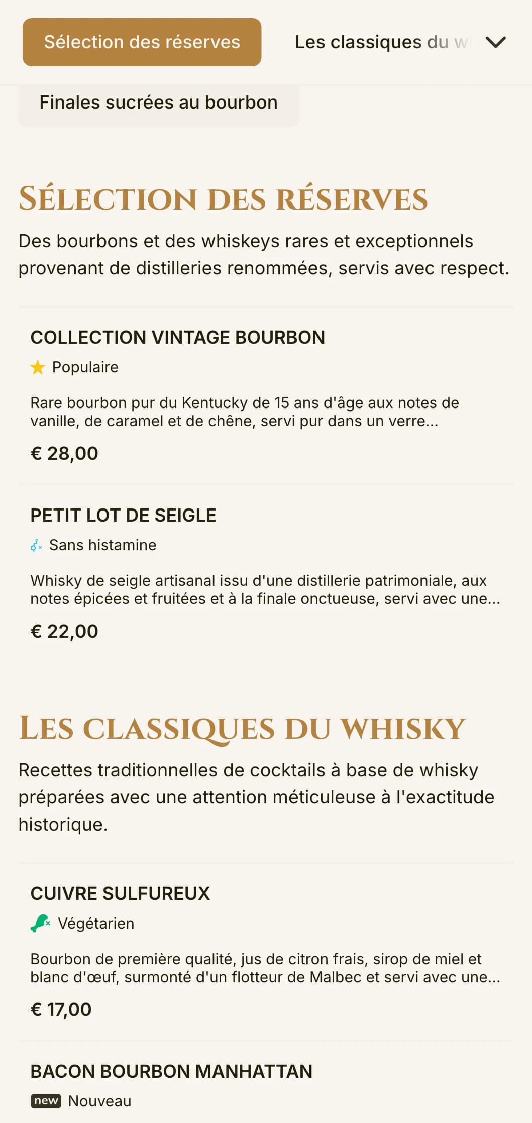 Un design élégant et raffiné pour les bars à bourbon et les salons à whisky, avec une typographie vintage et des accents ambrés chaleureux.