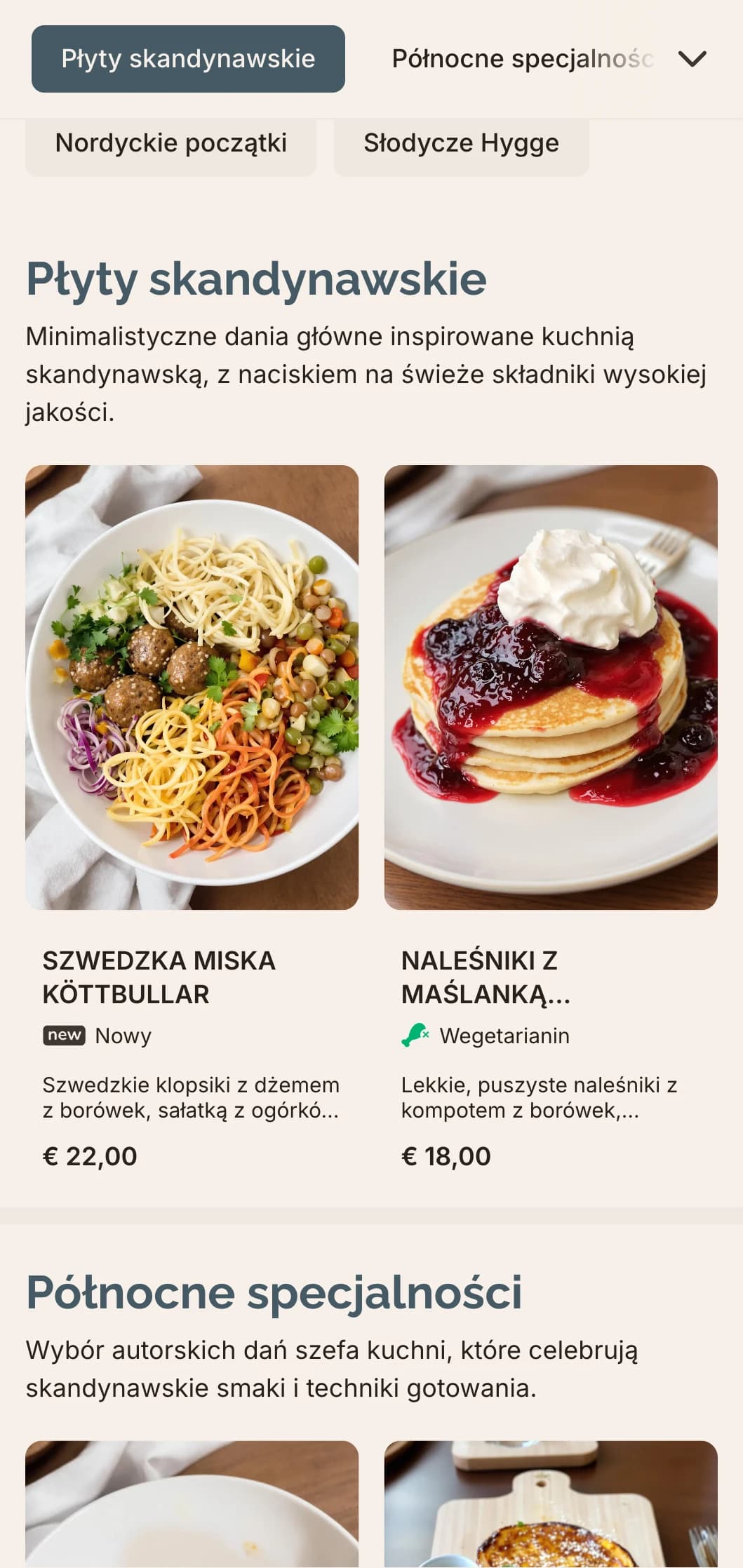 Czysty, minimalistyczny szablon brunchowy z wpływami skandynawskiego designu, idealny do nowoczesnych kawiarni z atmosferą hygge.