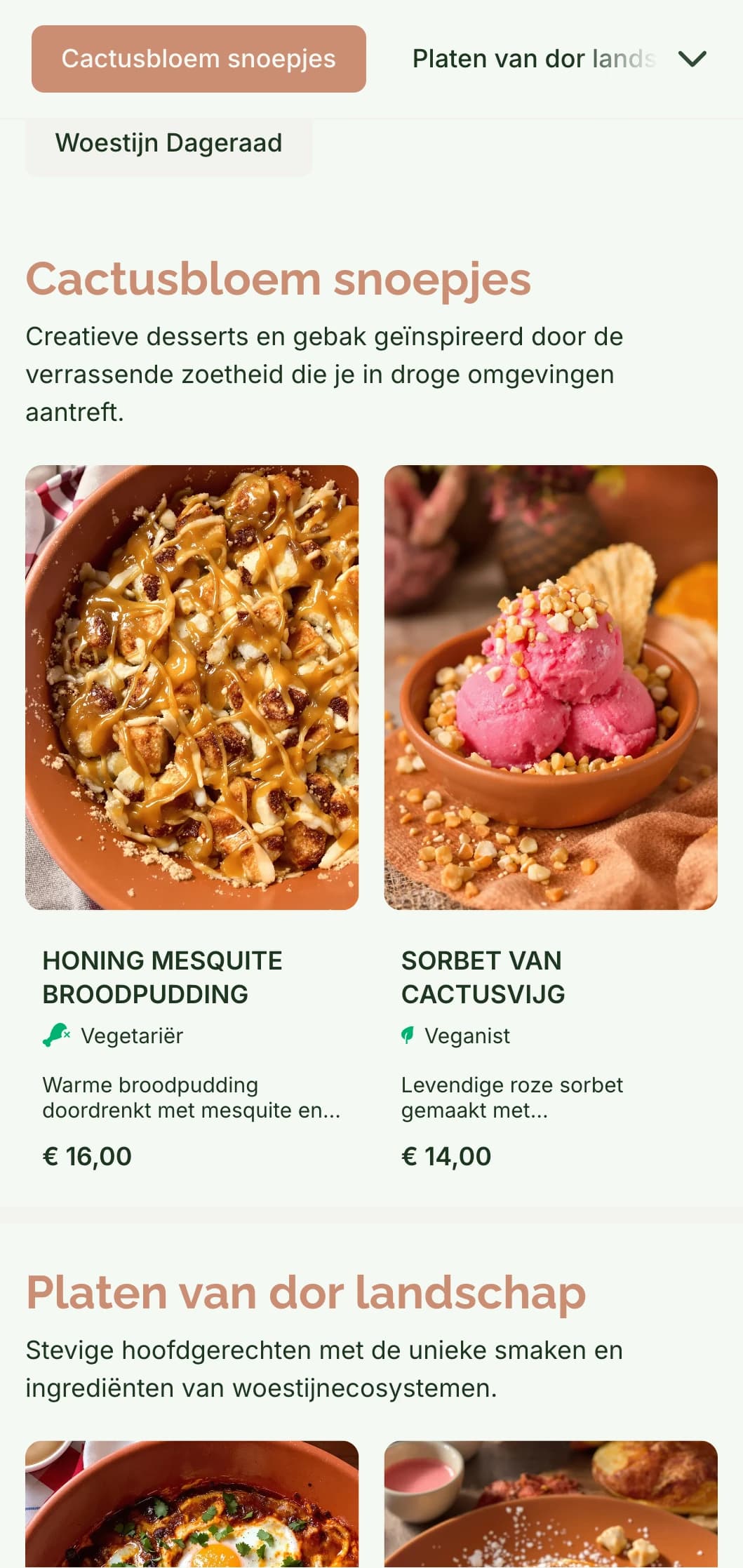 Warme, aardse brunchtemplate met terracotta tinten, perfect voor zuidwest-geïnspireerde cafés en dorre omgevingen.