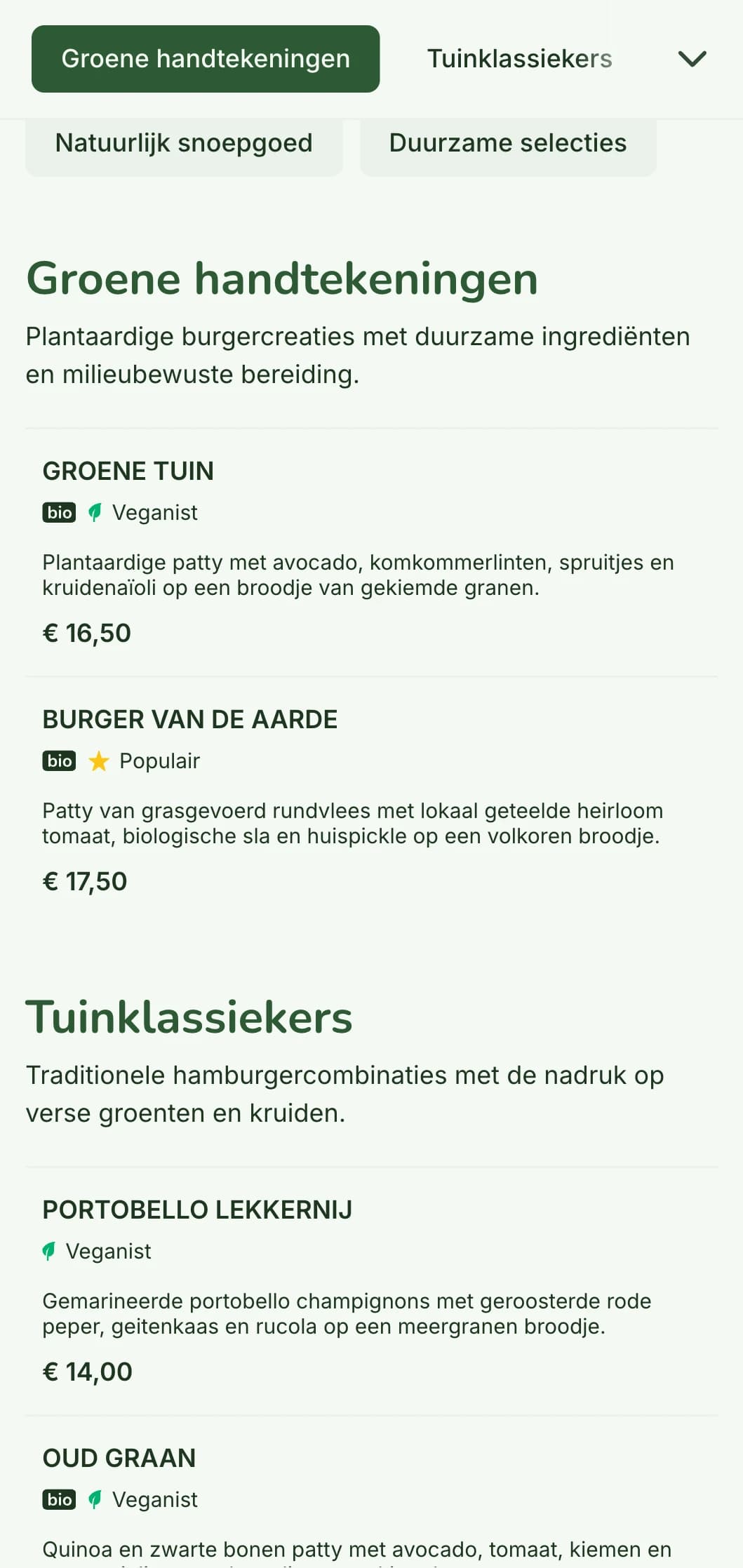 Milieubewust hamburgermenu met duurzame focus, met natuurlijke materialen en plantaardige opties.