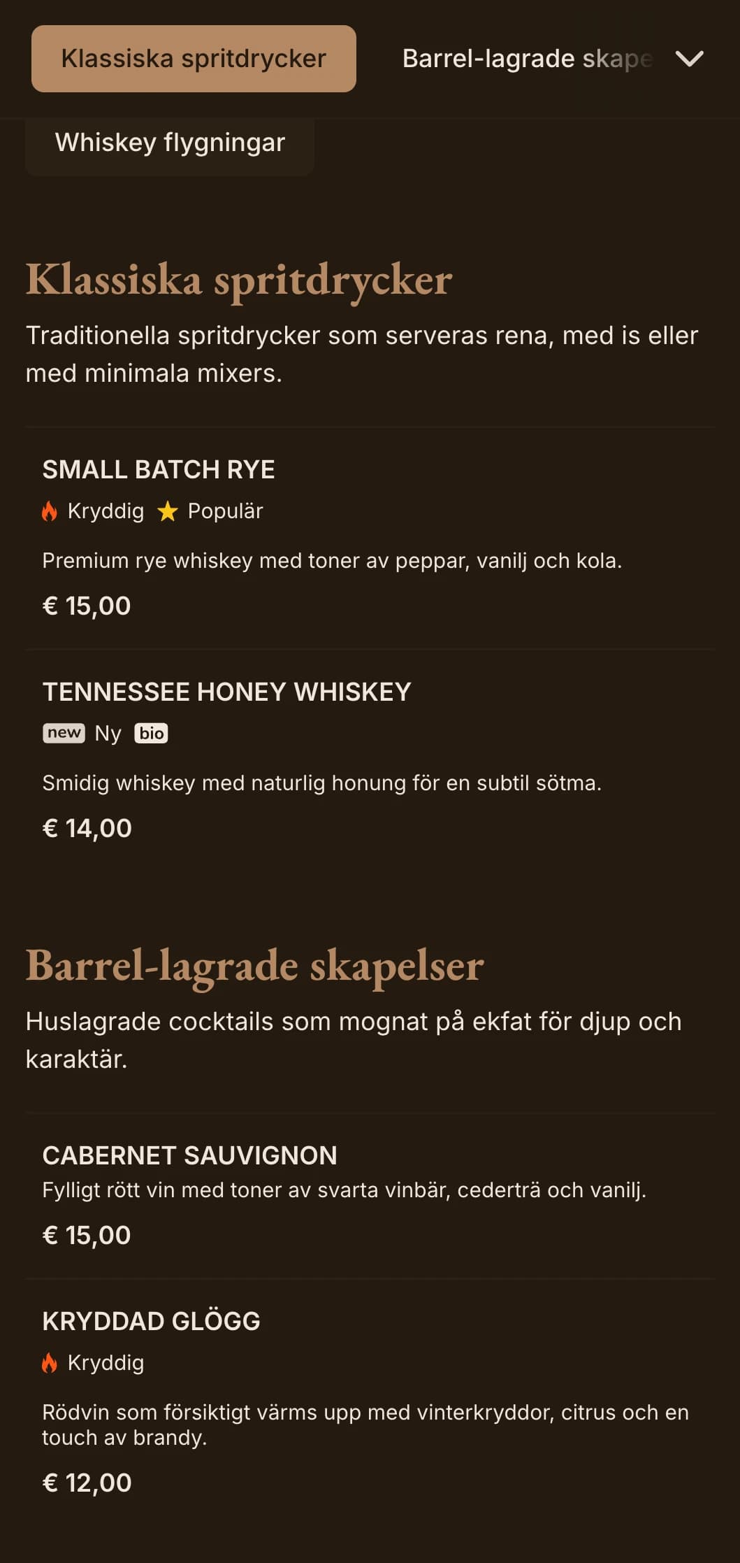 Rika bruna toner med klassisk typografi för whiskeybarer och traditionella pubar.