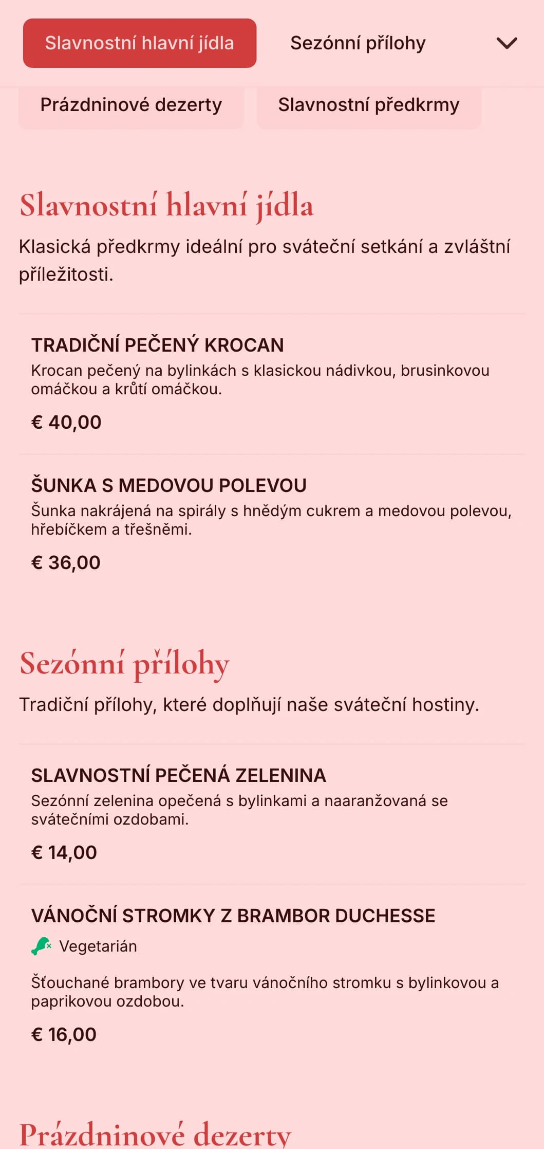 Tradiční sváteční catering se sezónními specialitami, slavnostní prezentací a slavnostními prvky pro zimní setkání a zvláštní příležitosti.