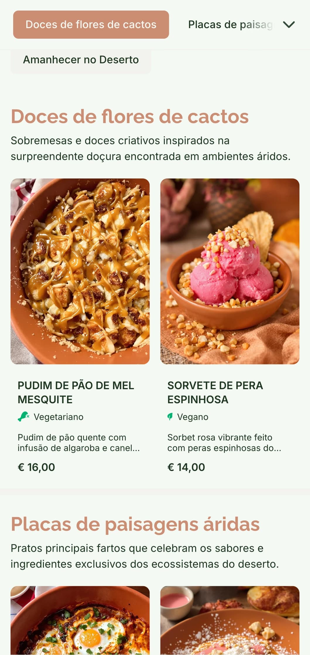 Modelo de brunch quente e terroso com tons de terracota, perfeito para cafés inspirados no sudoeste e ambientes áridos.
