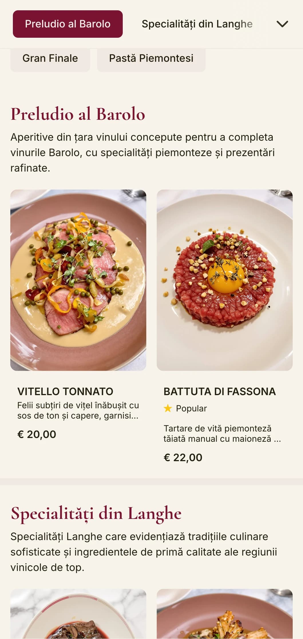 Design sofisticat cu vin roșu intens care celebrează renumita tradiție a vinului Barolo din Piemont.