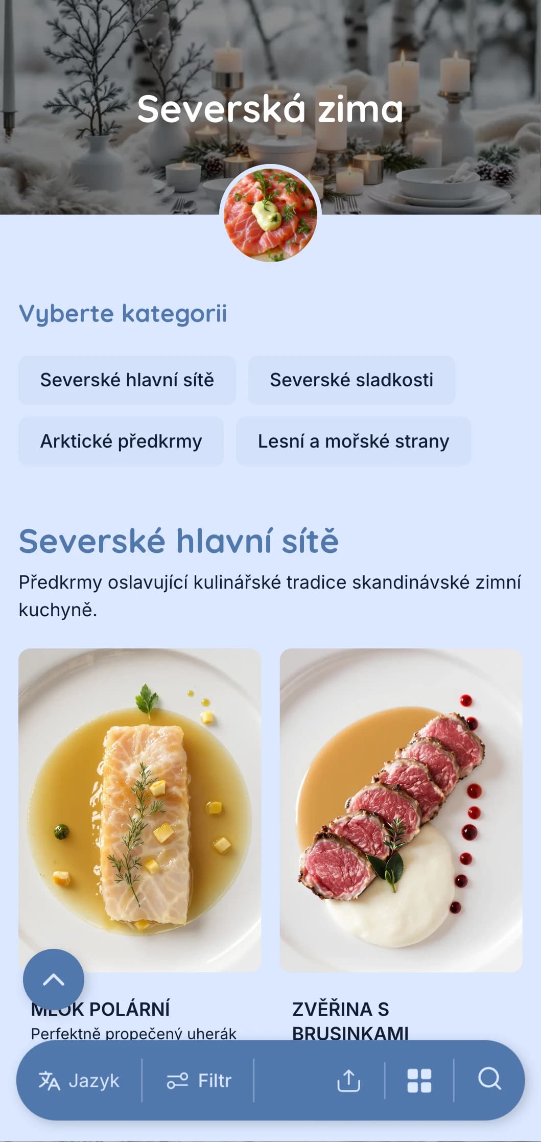 Čistý, minimalistický catering inspirovaný skandinávskou kuchyní se zachovanými prvky, čistými chutěmi a prezentací inspirovanou přírodou pro elegantní setkání.