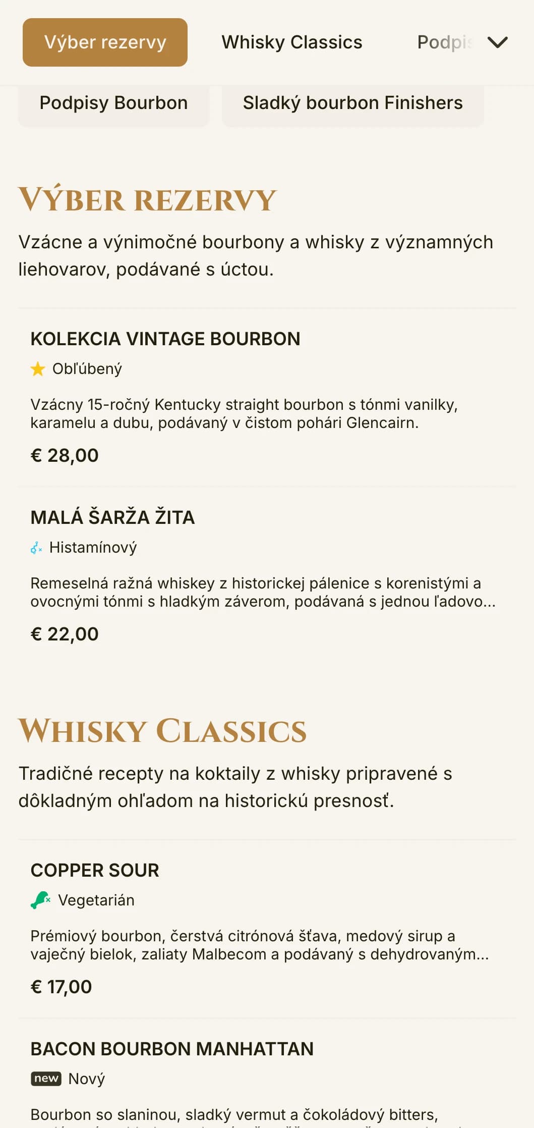 Elegantný, rafinovaný dizajn pre bary a salóny s whisky s vintage typografiou a teplými jantárovými akcentmi.