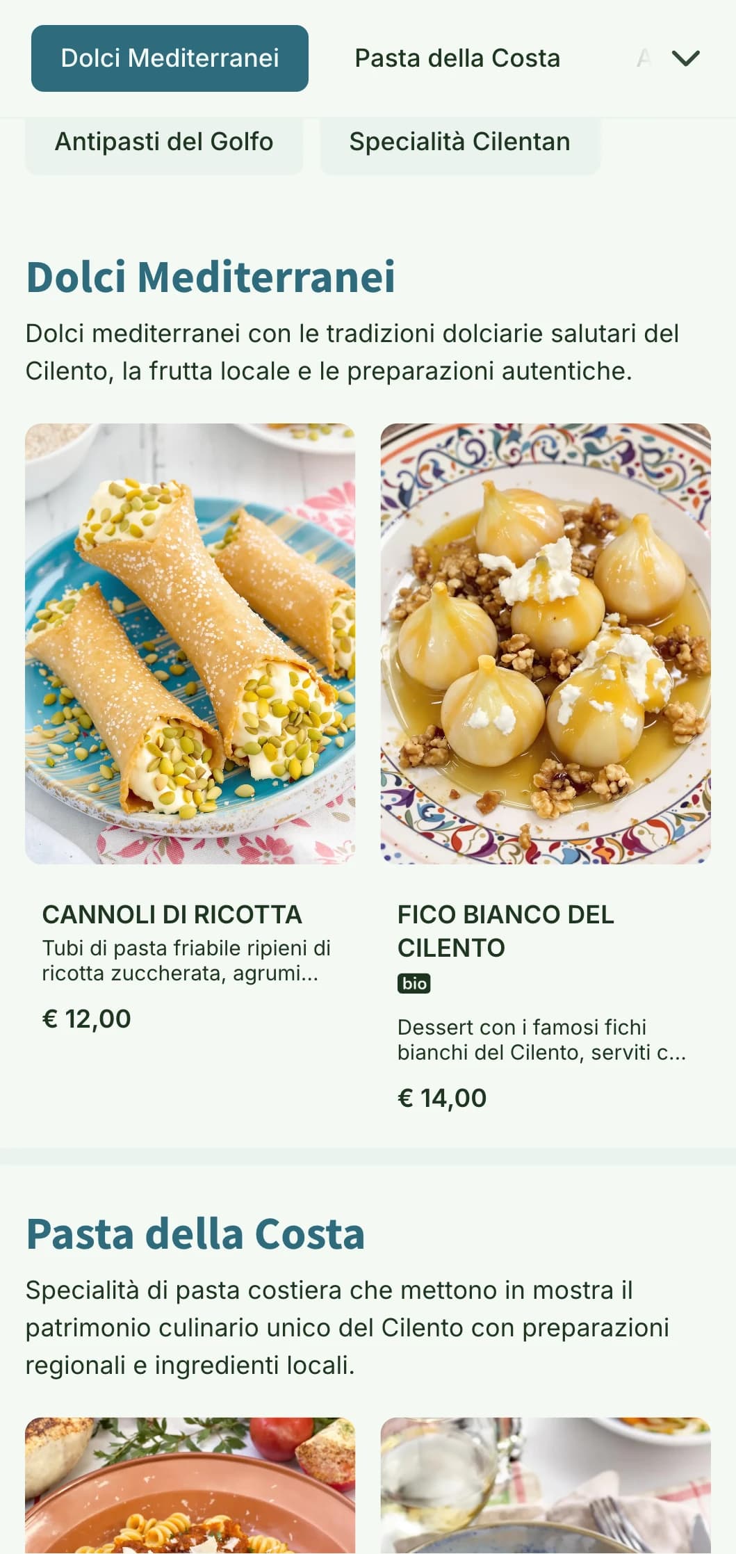 Un design di ispirazione mediterranea che celebra le tradizioni culinarie preservate della costa campana del Cilento.