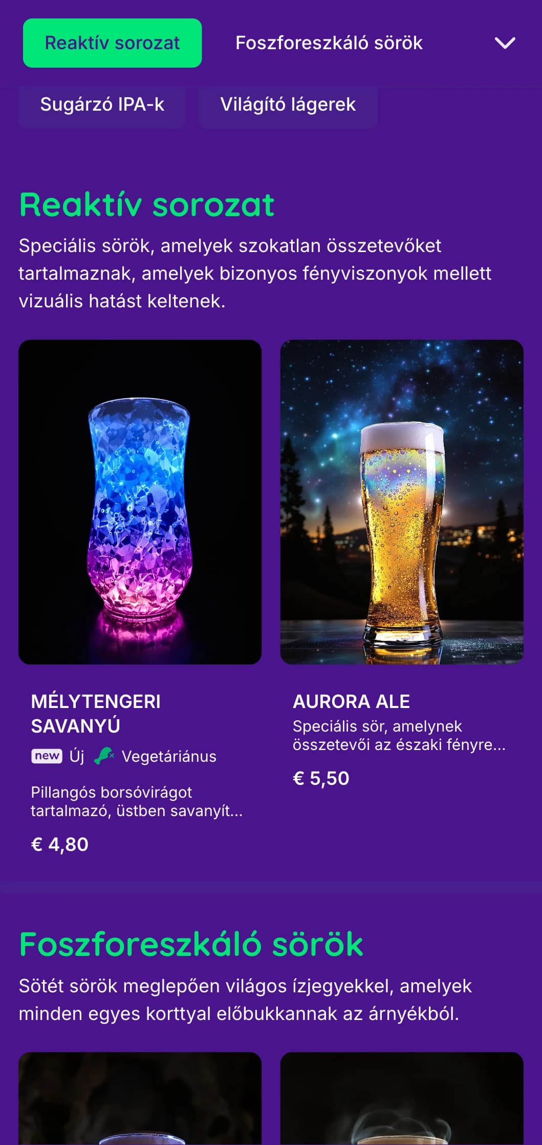 Éteri és varázslatos design izzó elemekkel és mély hátterekkel, tökéletes az egyedi sörkülönlegességekhez.