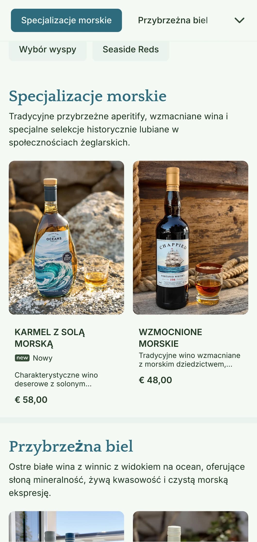 Szablon karty win inspirowany stylem śródziemnomorskim z elementami nadmorskimi i przybrzeżną estetyką, idealny dla nadmorskich restauracji i regionalnych winiarni.