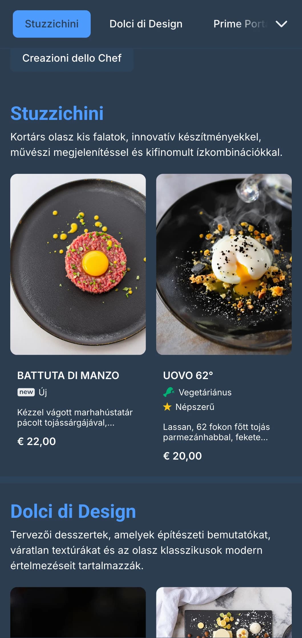 Elegáns, kortárs dizájn, nagy kontraszt és tiszta vonalak, amelyek tükrözik Milánó divatos, innovatív kulináris szcénáját.