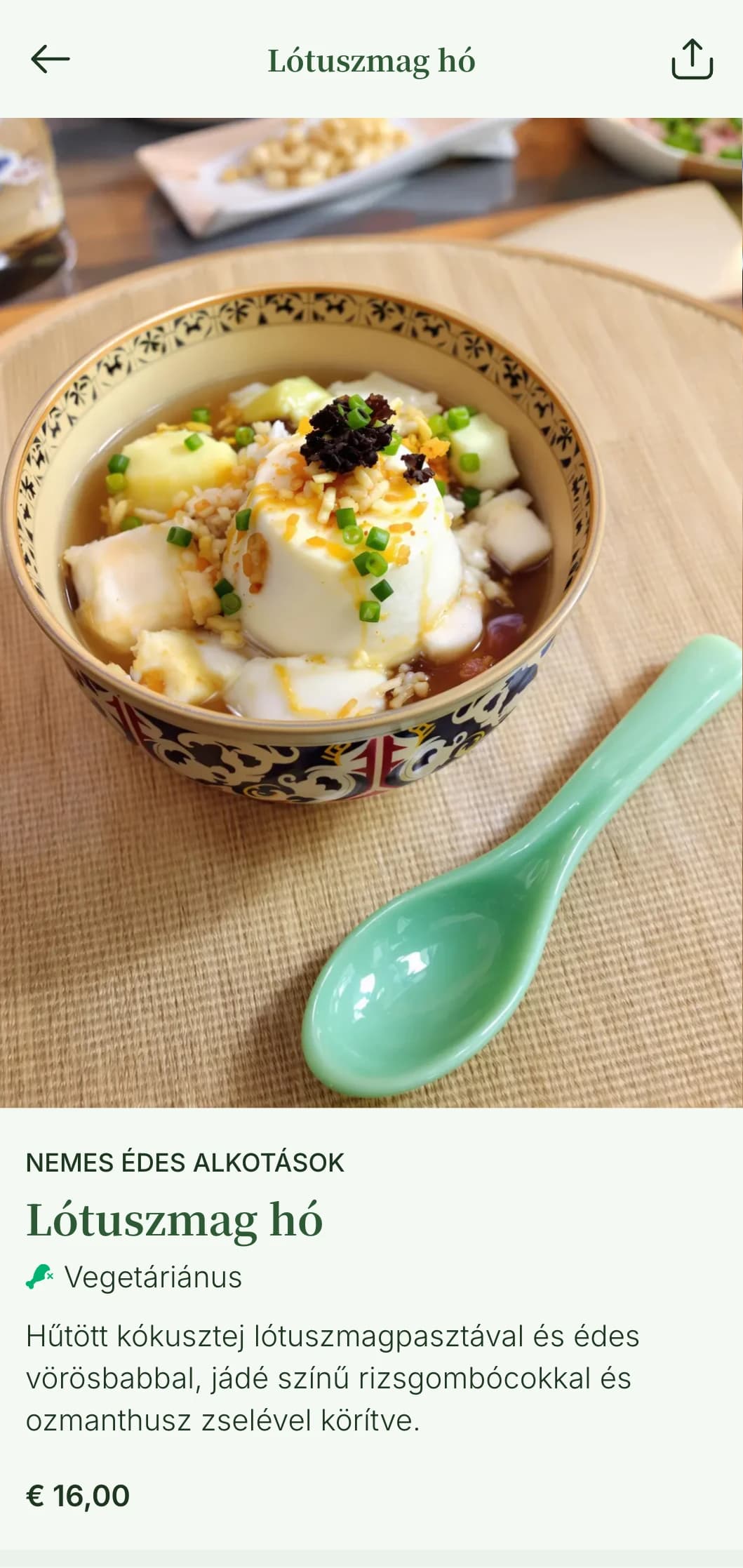 Elegáns, ázsiai ihletésű sushi menü jáde zöld akcentusokkal és hagyományos kínai-japán fúziós elemekkel.