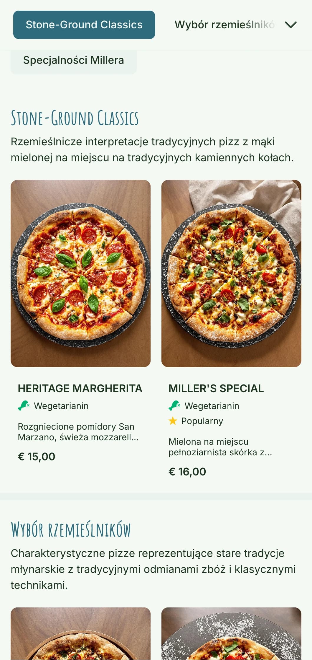 Rustykalna pizza z mąki kamiennej z elementami rzemieślniczymi i naturalną estetyką.
