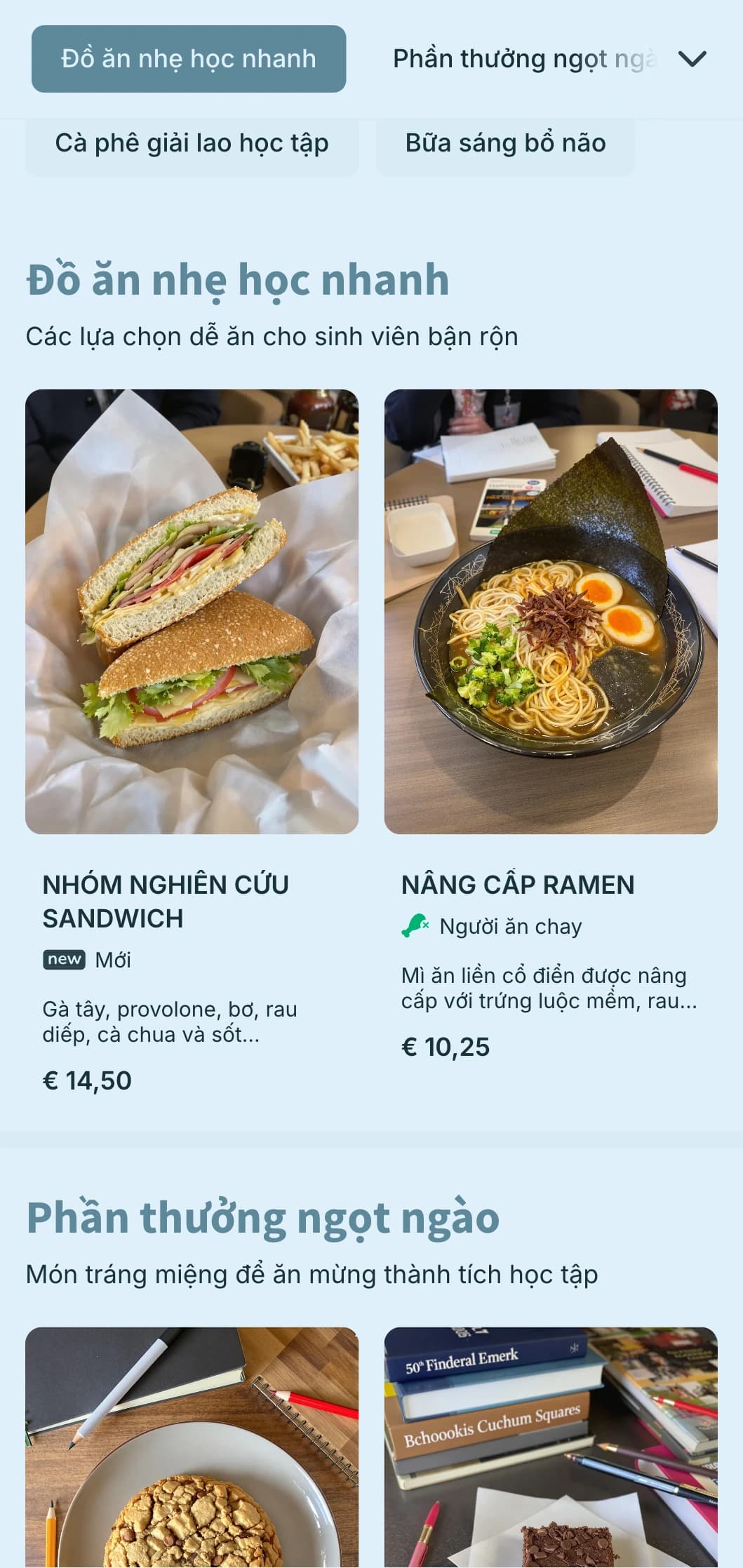 Thiết kế màu xanh ngọc tràn đầy năng lượng với các yếu tố trẻ trung dành cho quán cà phê trong trường và nơi tụ tập của sinh viên.