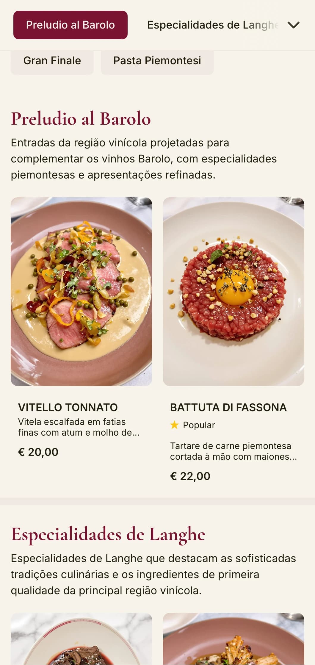 Design sofisticado com tintos profundos que celebram a renomada tradição do vinho Barolo de Piemonte.