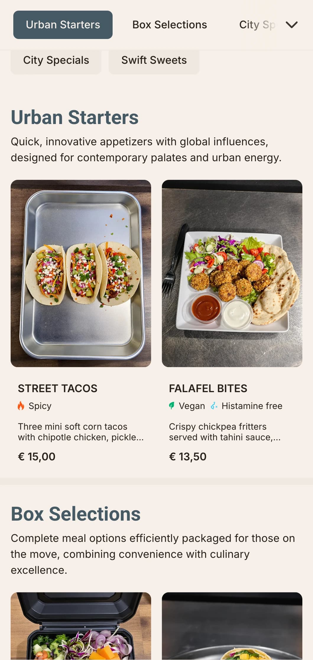 Bold, contemporary lunch menu design for fast-casual dining spots, featuring dynamic typography and efficient layout for urban professionals seeking quality midday meals.