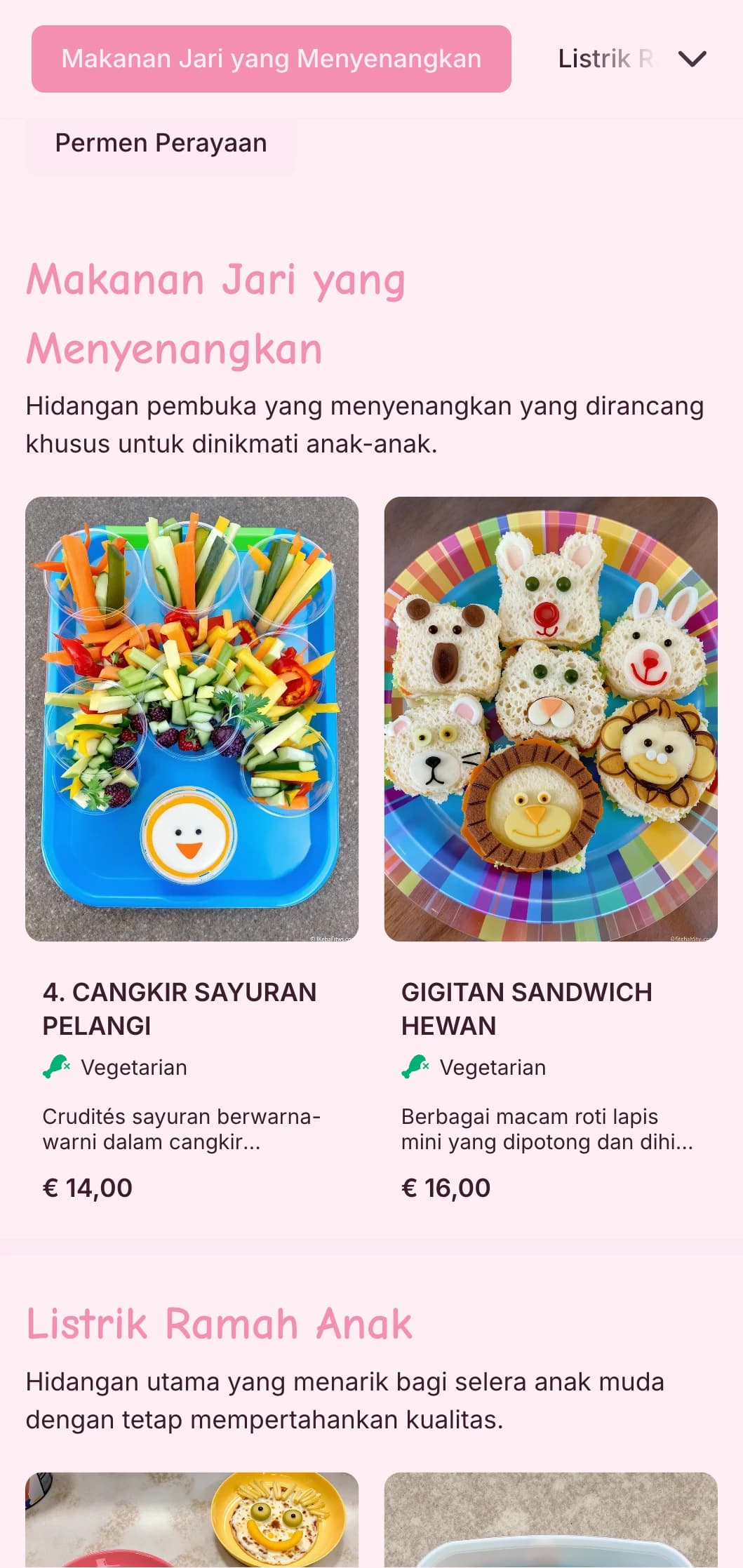 Katering yang menyenangkan dan penuh warna yang dirancang khusus untuk acara anak-anak dengan presentasi yang menyenangkan, pilihan yang ramah anak, dan stasiun makanan interaktif.