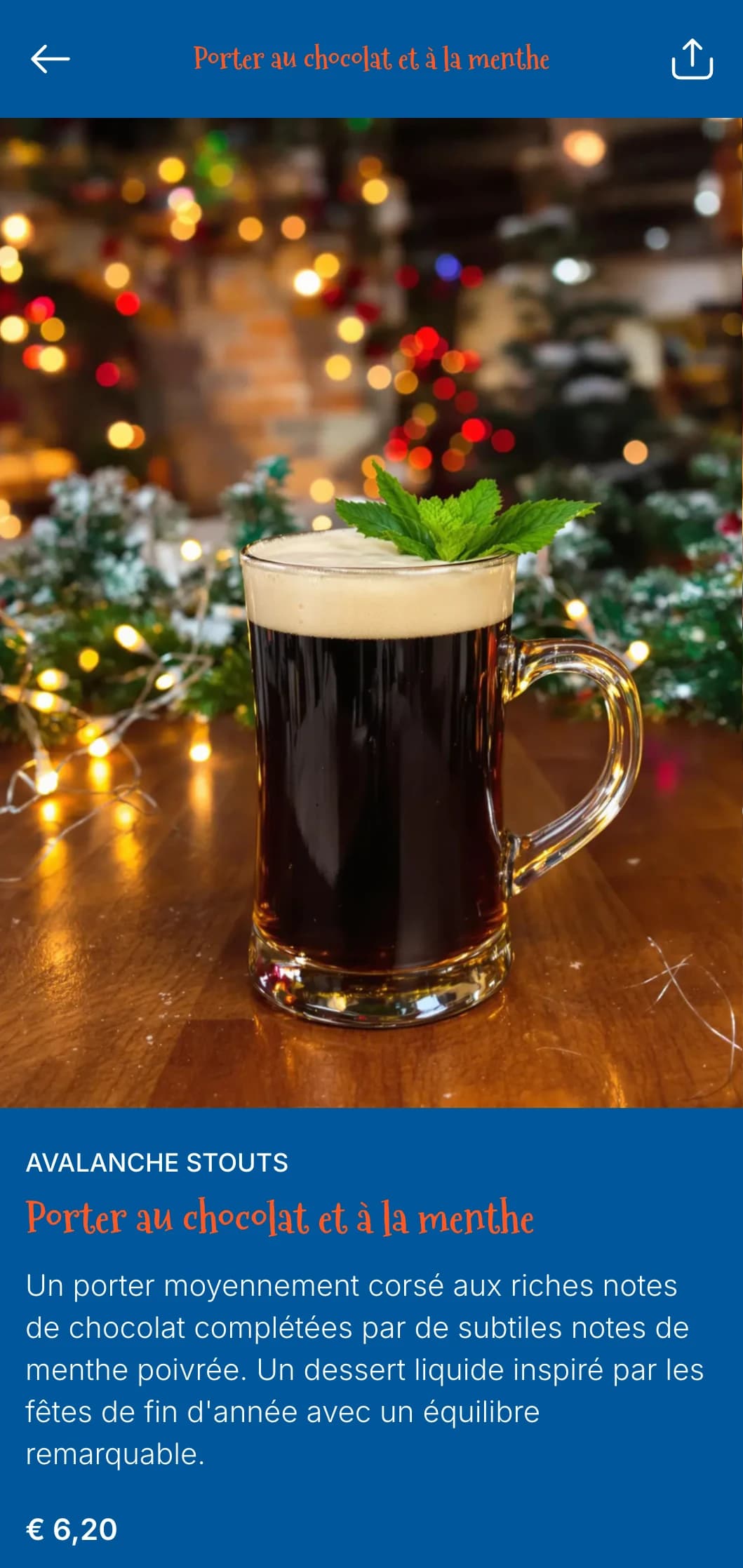 Motif hivernal chaleureux et festif avec des éléments enneigés et des accents de vacances, idéal pour les menus de bières saisonnières d'hiver.