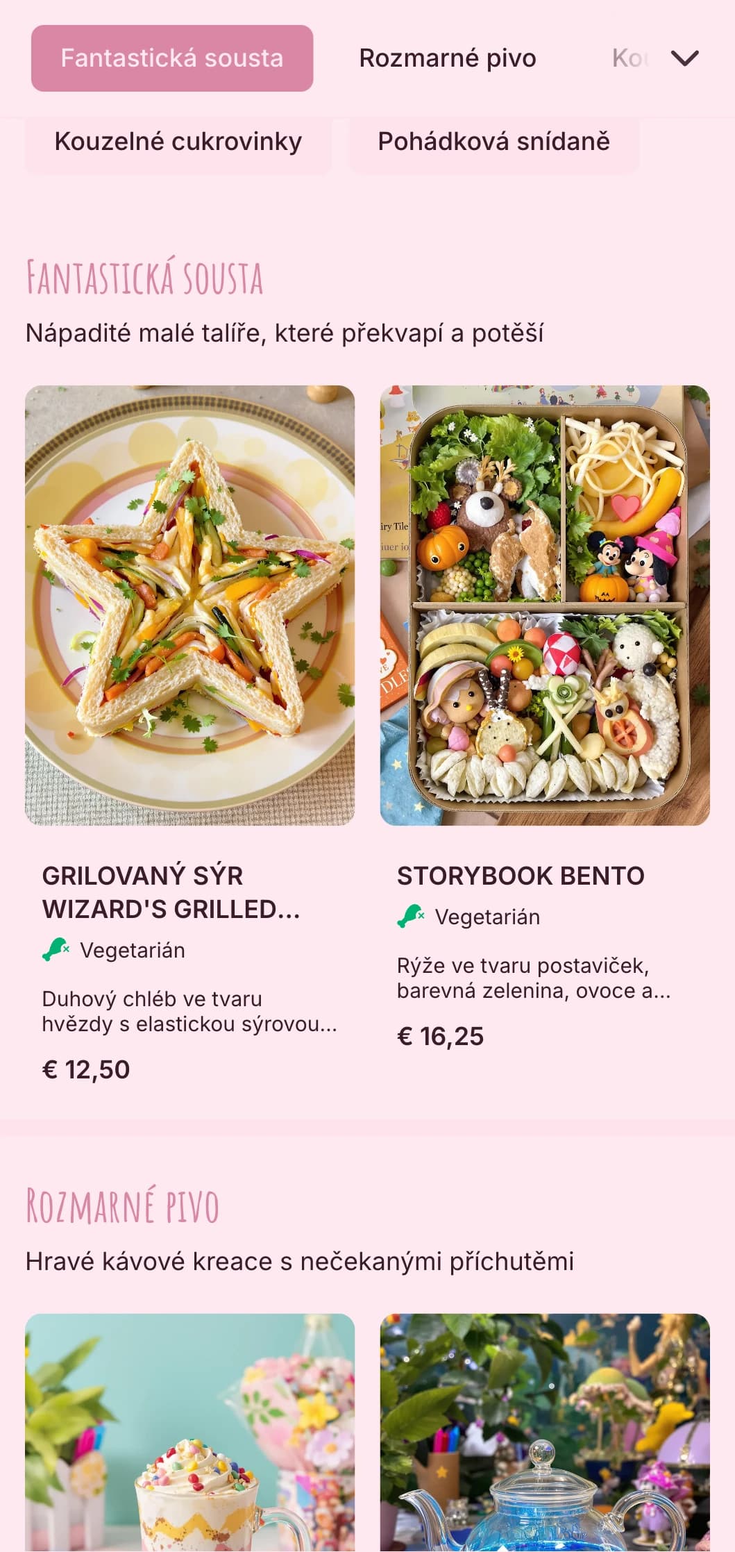 Hravý růžový design s náladovými prvky pro kreativní cukrárny a kavárny s dezerty.