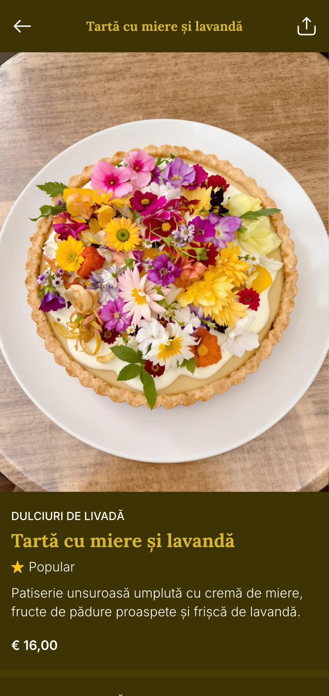 Un meniu de cină elegant, inspirat din grădină, cu tonuri de verde-auriu și elemente botanice, perfect pentru restaurantele cu decor de grădină.