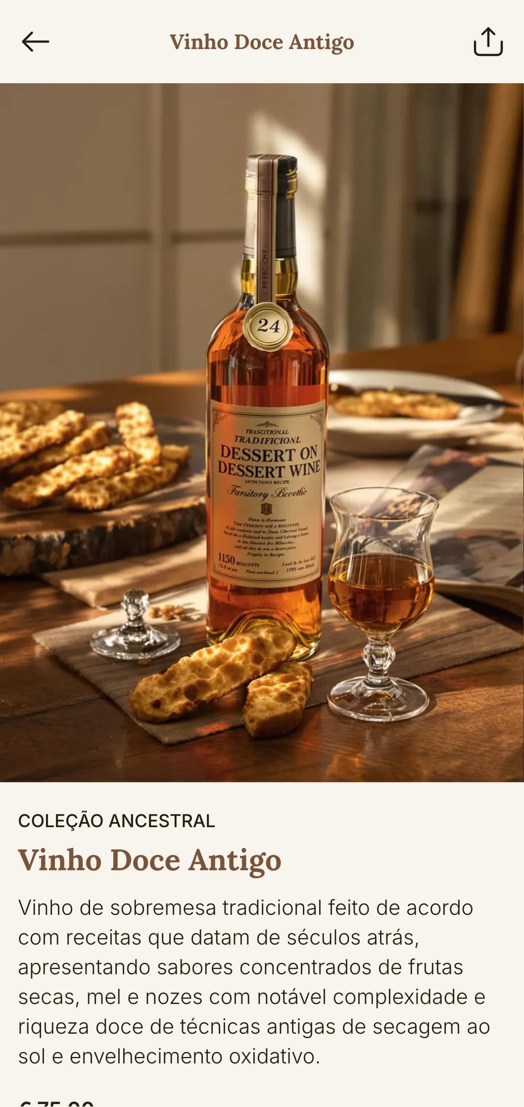Modelo de carta de vinhos ricamente tradicional com detalhes em marrom profundo e tipografia clássica, perfeito para vinícolas estabelecidas e restaurantes históricos.