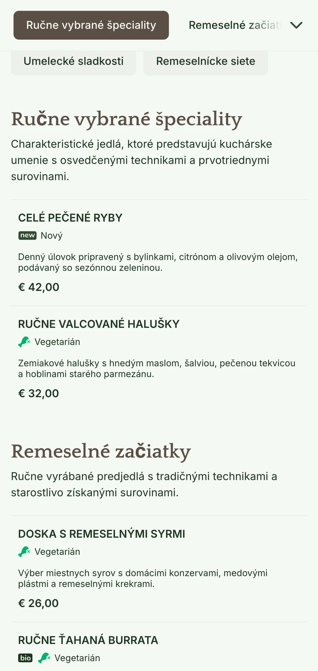 Teplé, remeselnícke večerné menu s dizajnovými prvkami inšpirovanými remeslom a zemitými tónmi je ideálne pre reštaurácie zamerané na remeselnú kuchyňu.